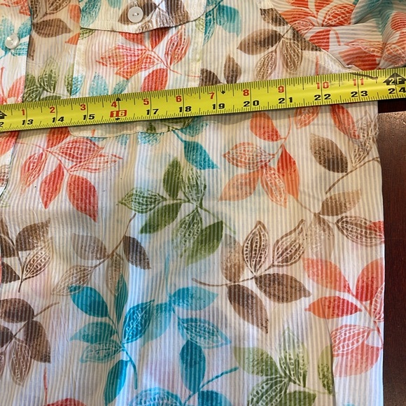 11132 VINTAGE Alfred Dunner floral button down top shirt blouse SZ 16 - Picture 6 of 7